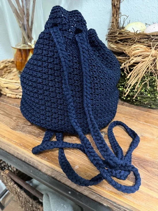The Sak Navy Crochet Shoulder Bag - Picture 5 of 6
